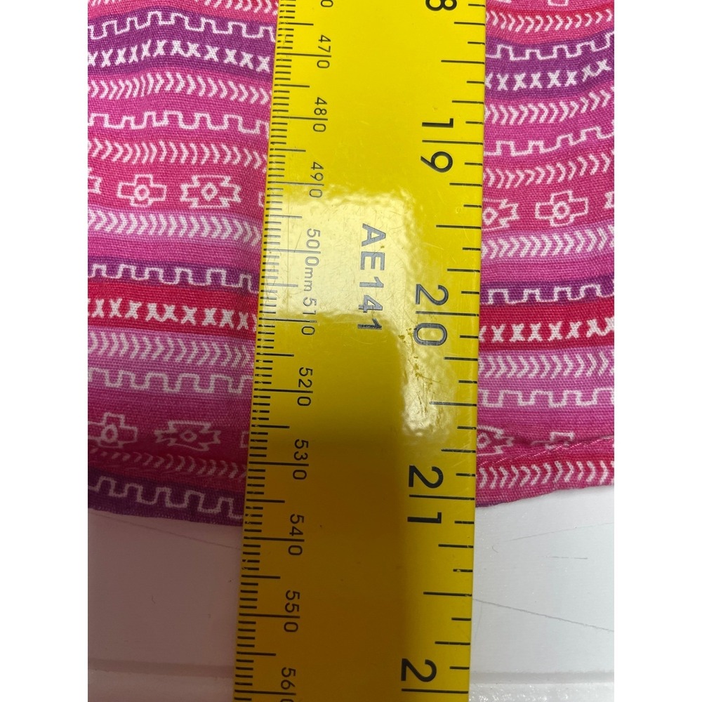 Panhandle Western Pink Purple Aztec Pearl Snap Long Sleeve Shirt Girls Medium - Picture 10 of 12